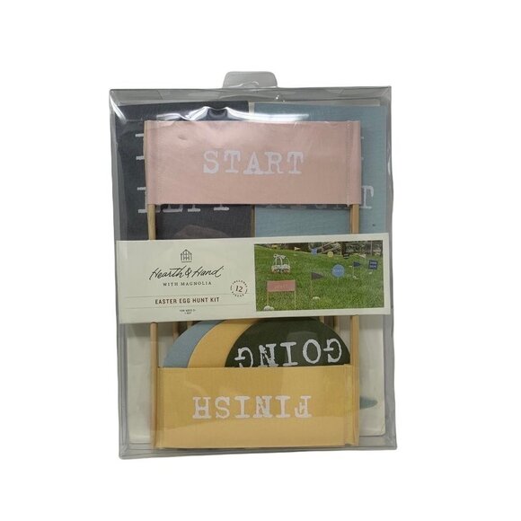Hearth & Hand By Magnolia Easter Egg Hunt Kit Flag Markers Family Home Decor - Picture 7 of 7